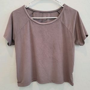 Me To We Suede Short Sleeve Crop Top Purple XS